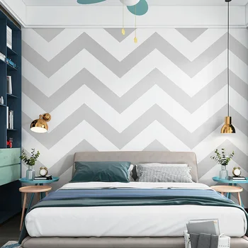 Dalgalı Desen Duvar Kağıdı İskandinav Tarzı Geometrik Hipster Basit Oturma Odası Yatak Odası Gri Açık Gri Arka Plan Duvar Kağıdı