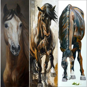 5D Reçine Elmas Boyama Elmas Nakış Tam Kare Mozaik Zanaat Çapraz Dikiş DİY İğne Mozaik Yağlıboya Atlar