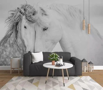 Dekoratif duvar kağıdı basit tarzı beyaz At arka Plan Duvar