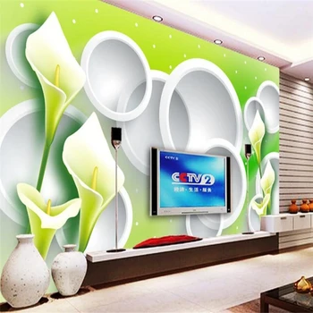 At nalı lotus 3D TV arka plan duvar tablosu dekoratif boyama