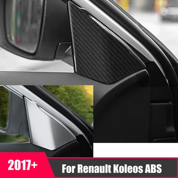 Renault Koleos 2017 için 2018 Araba Styling Aksesuarları ABS Karbon / Mat Araba iç A-pillar Hoparlör boynuz halka Kapak Trim